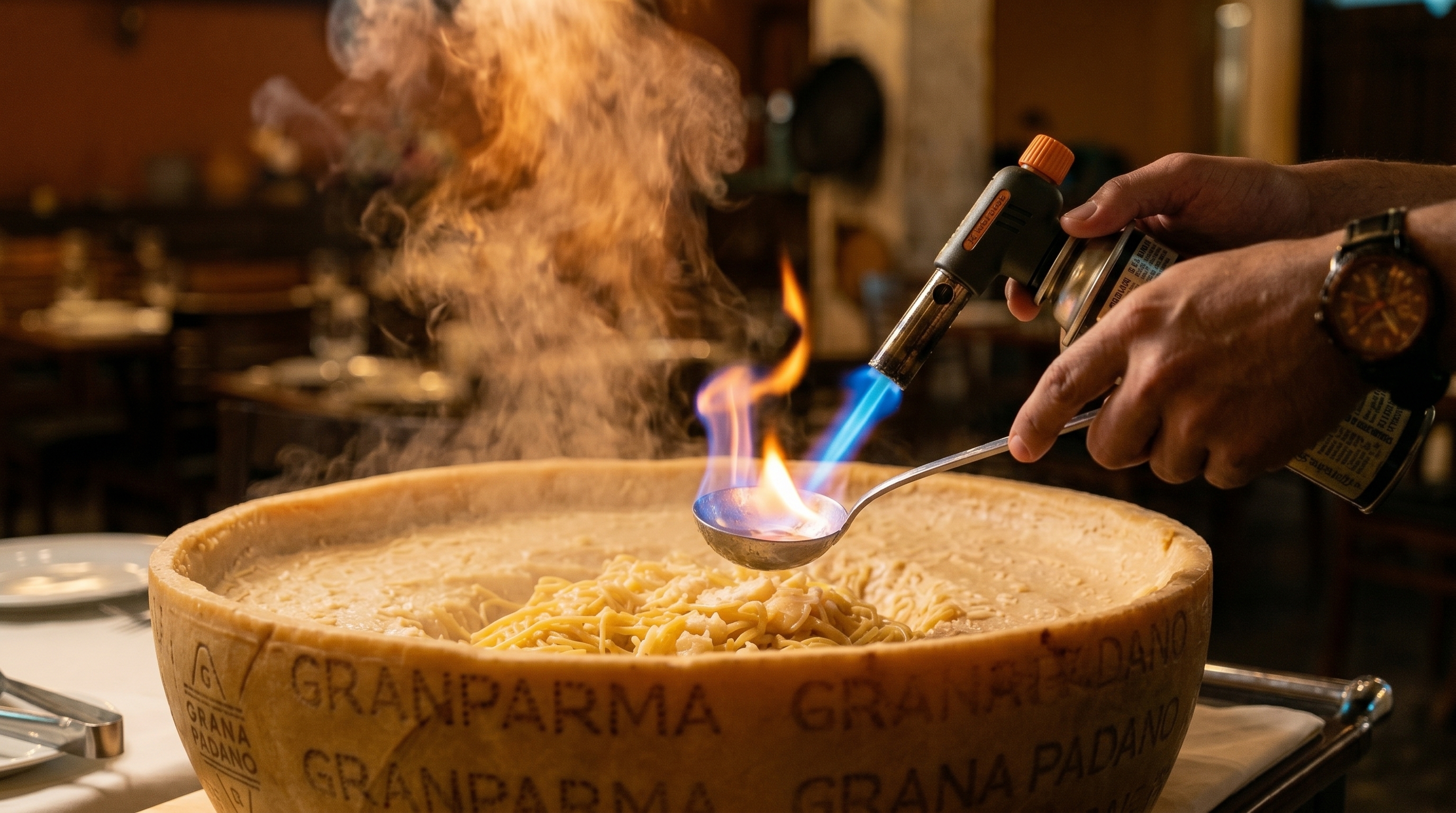 Espaguete no Gran Padano